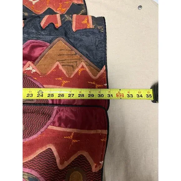 La Coleccion Judith Roberts Jacket Womens Medium Red Black Patchwork Beaded Boho - Picture 15 of 15